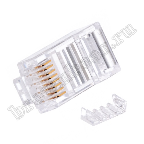 Разъём RJ-45 (8P8C) со вставкой, вилка под витую пару 6 категории  TP6-8P8C-S2 фото 3