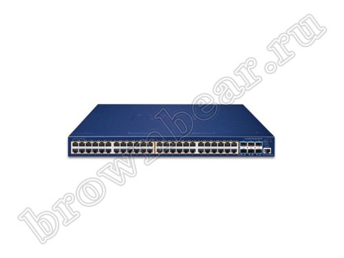SGS-6310-48P6XR Управляемый L3 стекируемый коммутатор Planet, 48 портов 10/100/1000Мбит/с 802.3at PoE, 6 портов SFP+ 10Гбит/с, питание AC 220V / DC 55V фото 3