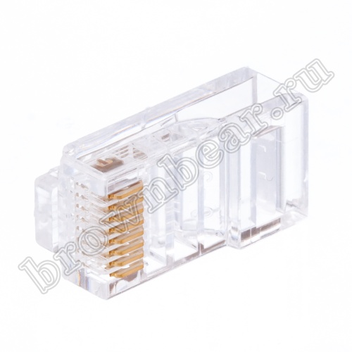 Разъём RJ-45 (8P8C) 3 зубца, вилка под плоскую витую пару TP-8P8C-S3 фото 3