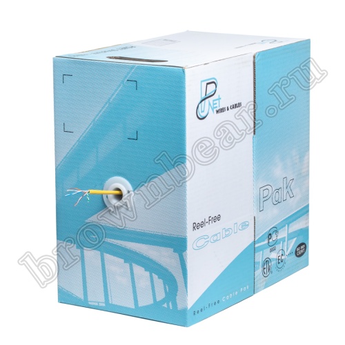 Кабель Витая пара, 4 пары, медный, 5е категория, многожильный, желтый, PCnet, бухта 300м PCnet фото 6