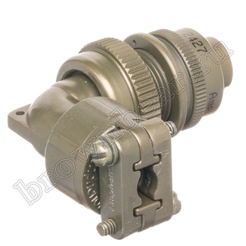 Разъём Amphenol серии MS, 2 контакта, розетка на кабель, тип 10SL, резьбовой прямой угол MS3108E-10SL-4S фото 4