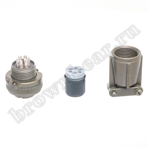 Разъём Amphenol серии MS, 6 контактов, розетка на кабель, тип 14S, резьбовой MS3106E-14S-6S фото 5