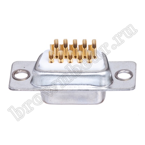 Разъем D-SUB  15 контактов высокой плотности, гнездо на кабель, пайка, тип 2 DHS-15F фото 3