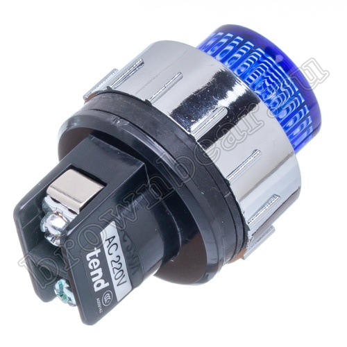 Лампа неоновая индикаторная 220В, d 25 мм, голубая фото 4