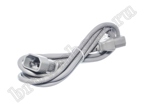 Кабель (шнур) питания 220В IEC320, C13 - C14, ИБП-системный блок, серый, 10А (3x0.75мм²), 1.8 метра