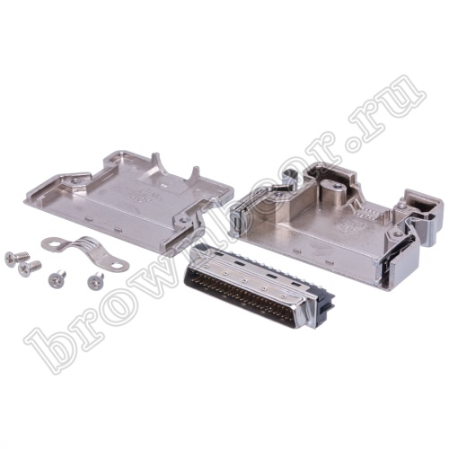 Разъем Micro D-SUB 50 контактов, вилка на кабель с корпусом, пайка MD-50M фото 7