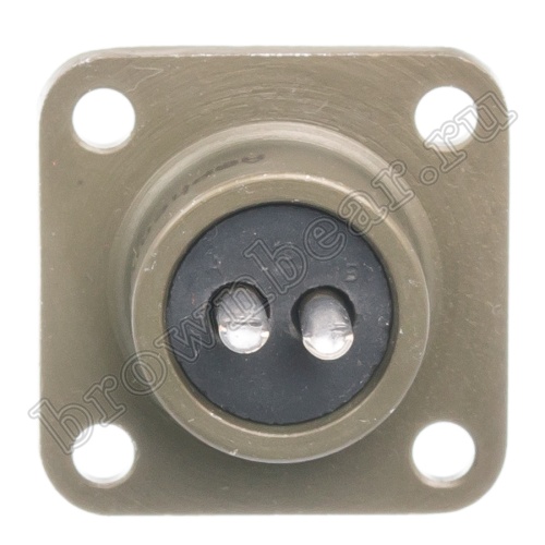 Разъём Amphenol серии MS, 2 контакта, розетка на блок, тип 10SL, резьбовой MS3102E-10SL-4S фото 3