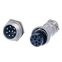 Разъем M16 9 контактов розетка на кабель, вилка на блок, тип GX16, комплект AC-M16-9