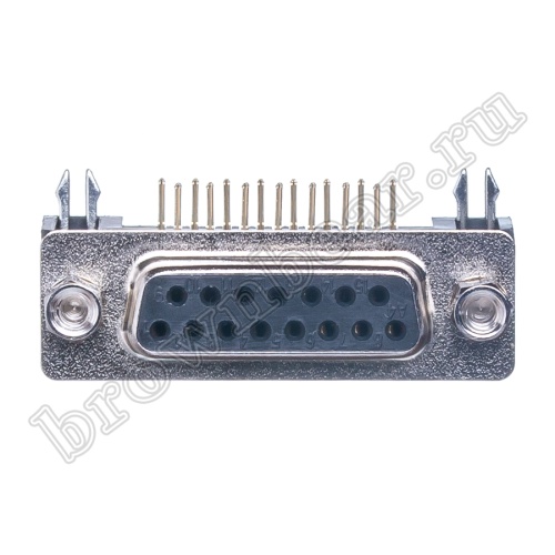 Разъем D-SUB  15 контактов, гнездо на плату, прямой угол  7.2мм, тип 2 DRB-15FA фото 3