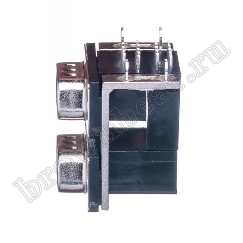 Разъем D-SUB  спаренный  9 контактов, вилка-вилка на плату, прямой угол DRN-09M/09M-A фото 8