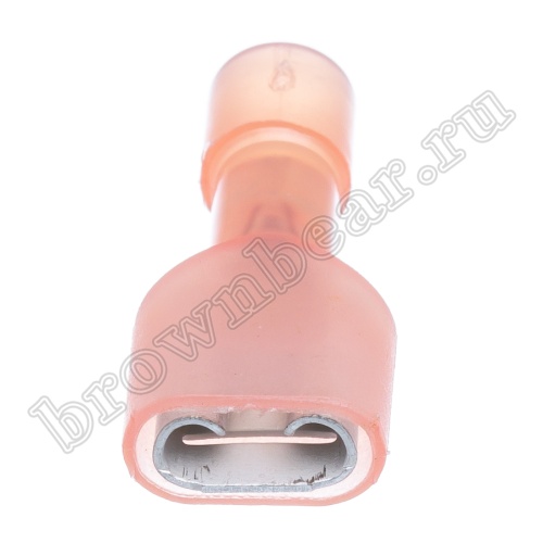 Клемма плоская обжимная 6.3 мм, гнездо на провод 0.5 - 1.0 мм², полностью изолированная под контакт 0.8 мм, кратно 100шт., РПИ-М TAI-1.25I8 фото 4