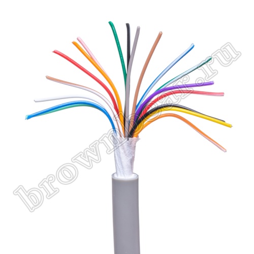 Кабель сигнальный коммуникационный 18 проводов, 28AWG, бухта 50м, неэкранированный, серый SIN YU