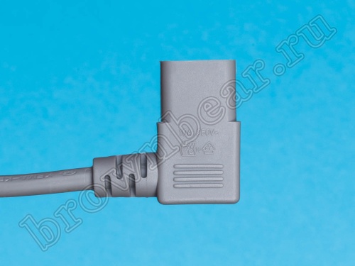 Кабель (шнур) питания 220В IEC320, CEE7/7 - C13, угловой, серый, 10А (3x0.75мм²), 1.8 метра фото 5