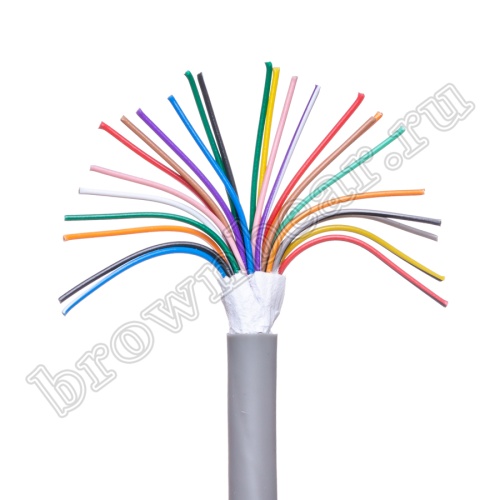 Кабель сигнальный коммуникационный 25 проводов, 28AWG, бухта 50м, неэкранированный, серый -