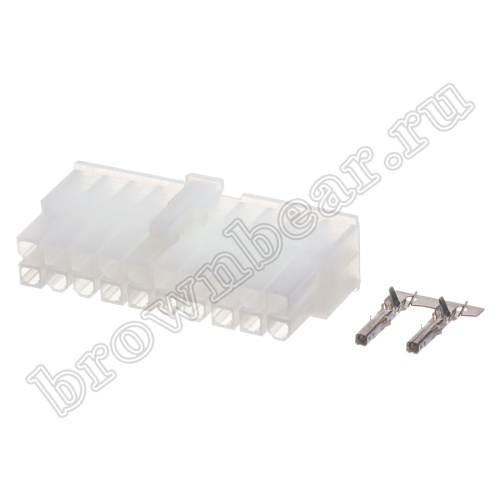 Разъем питания Mini-Fit 20 контактов, гнездо на кабель, шаг 4,2мм MF-20F