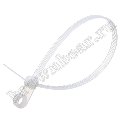 Стяжка (хомут) нейлоновая 205 x 4.2 мм с крепежным отверстием, белая, упаковка 100 шт. TCV-205