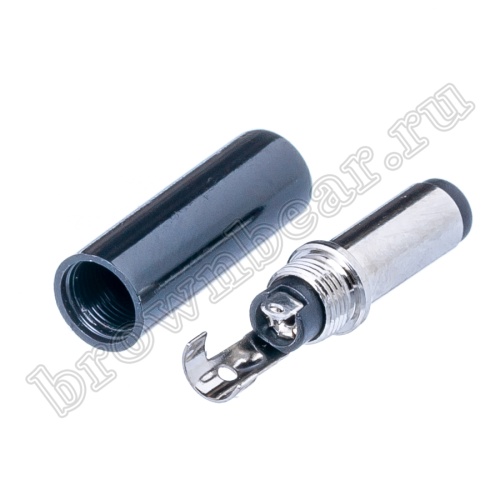 Разъем питания DC штекер 2.1 х 5.5мм, на кабель, L=14мм DJK-10AL фото 5