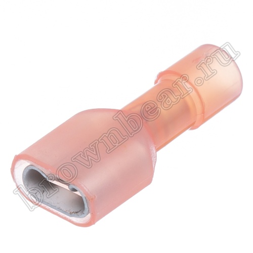 Клемма плоская обжимная 6.3 мм, гнездо на провод 0.5 - 1.0 мм², полностью изолированная под контакт 0.8 мм, кратно 100шт., РПИ-М TAI-1.25I8