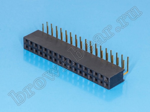 Разъем 2х17 гнездо на плату, шаг 2.54мм, прямой угол фото 5
