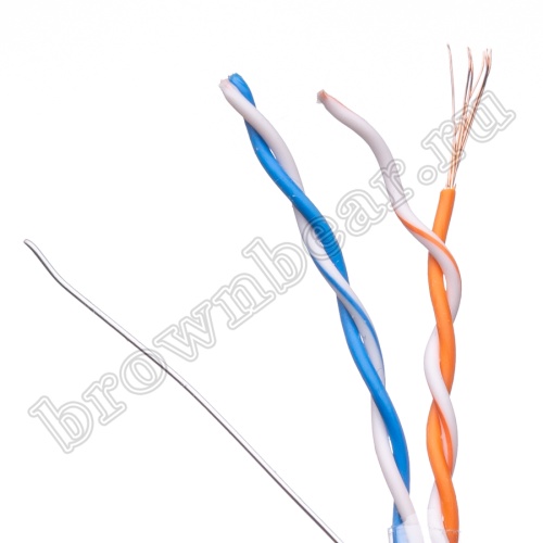 Кабель Витая пара, 2 пары, медный, 5e категория, многожильный, экранированный, серый, бухта 305м SIN YU фото 3