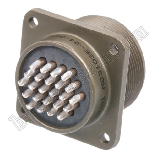 Разъём Amphenol серии MS, 24 контакта, вилка на блок, тип 24, резьбовой MS3102E-24-28P фото 4