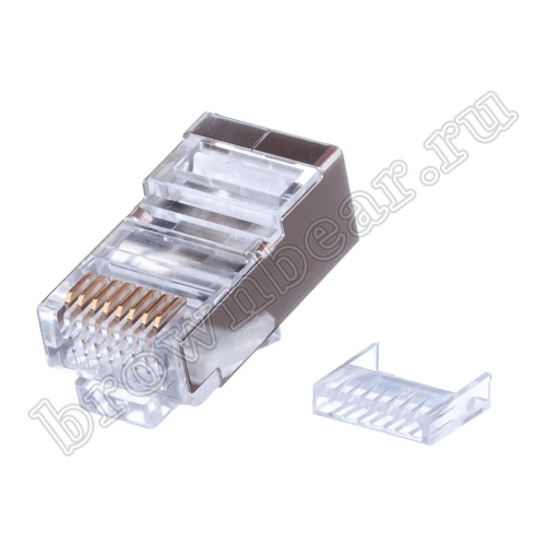 Разъём RJ-45 (8P8C) со вставкой, вилка под экранированную одножильную витую пару TPS5-8P8C-S