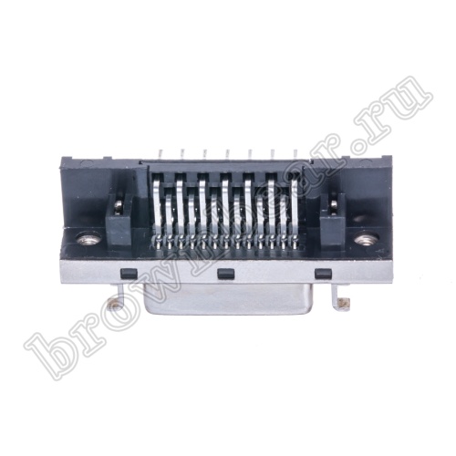 Разъем Micro D-SUB 26 контактов, гнездо на плату, прямой угол, без крепежных винтов MDR-26F фото 7