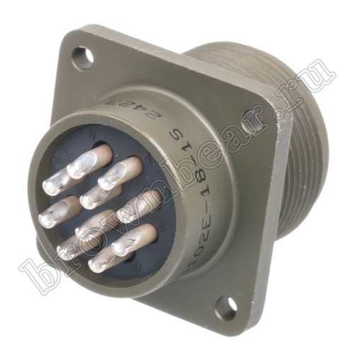 Разъём Amphenol серии MS, 10 контактов, розетка на блок, тип 18, резьбовой MS3102E-18-1S фото 4