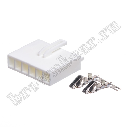 Разъем питания AT 6 контактов, гнездо для материнской платы, шаг 3.96 мм HPB-6F фото 2