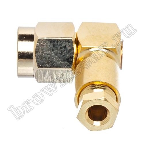 Разъем SMA штекер на кабель RG-174, угловой, пайка SMA-LS174P фото 3
