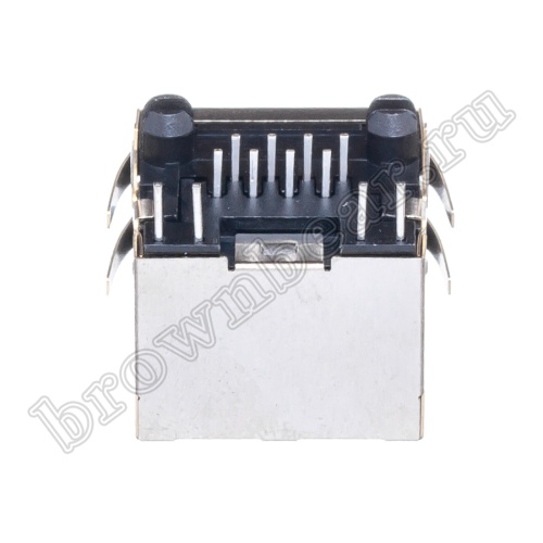 Разъём RJ-45 гнездо на плату, 8P8C,  2 светодиода (красный-зеленый), экранированный, тип 18 TJ18-L8P8C-5 фото 4