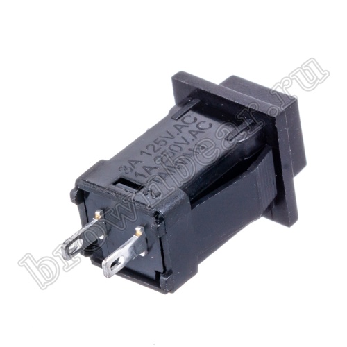 Кнопка c фиксацией, квадратная на блок крепление защелка, НР, 220В, черная PSW-9BB фото 2