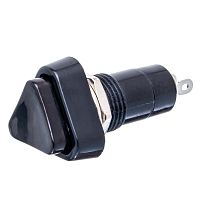 Кнопка с фиксацией, треугольная на блок, НР, 220В, черная PSW-6FC-B