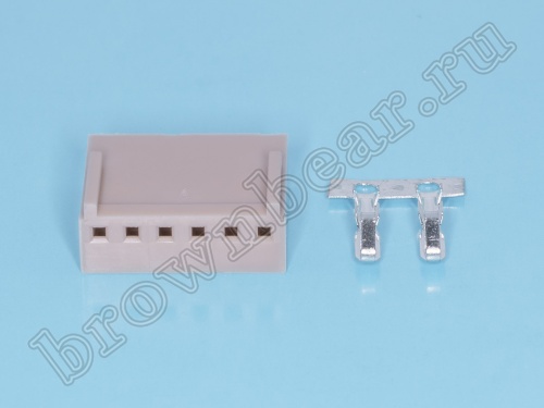 Разъем питания 6 контактов, гнездо на кабель, шаг 2.54 мм HU-6 фото 5