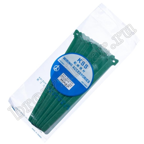 Стяжка (хомут) на липучке 310х16 мм, многоразовая, зеленая, упаковка 20 шт. MGT-310GN фото 5