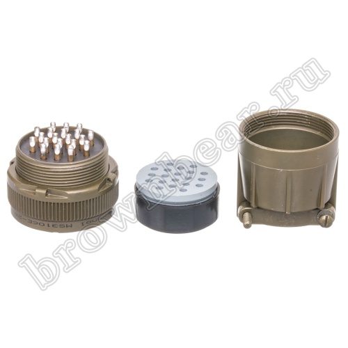 Разъём Amphenol серии MS, 20 контактов, розетка на кабель, тип 28, резьбовой MS3106E-28-16S фото 4