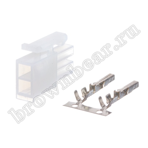 Разъем питания Mini-Fit 2 контакта, гнездо на кабель, шаг 4,2мм MF-2F/2 фото 3