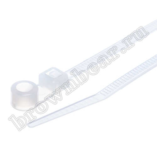 Стяжка (хомут) нейлоновая 100 x 2.5 мм с крепежным отверстием, белая, упаковка 100 шт. TCV-100 фото 4