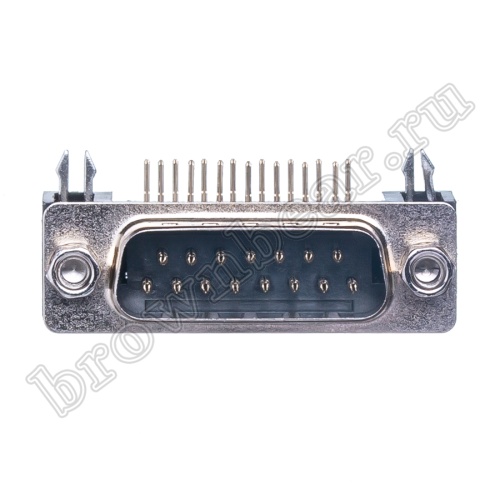 Разъем D-SUB 15 контактов, вилка на плату, прямой угол  7.2мм DRB-15MA фото 6