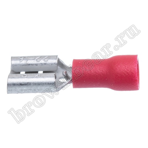 Клемма плоская обжимная 6.3 мм, гнездо на провод 0.25 - 1.5 мм², изолированная, кратно 100шт., РПИ-М TAI-1.25F фото 2