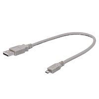 Кабель интерфейсный USB, type А - type micro USB, вилка - вилка, 0.3 метра