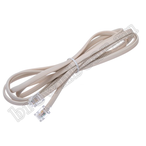 Шнур телефонный с разъемами RJ-11, 2 м 