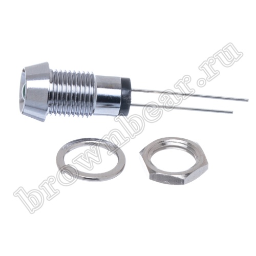 Светодиод 12В в корпусе индикаторный, зеленый, 12.0 mcd фото 5