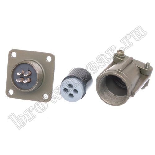 Разъём Amphenol серии MS  4 контакта, вилка на кабель, тип 14S, наружная резьба, крепление на панель MS3100E-14S-2P фото 7