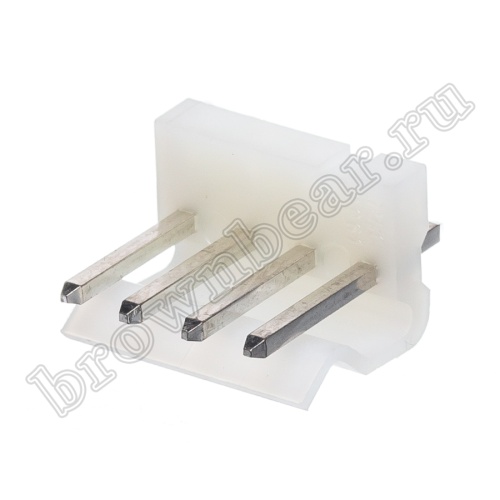 Разъем питания 4 контакта, вилка на плату, шаг 3.96 мм PWL-4