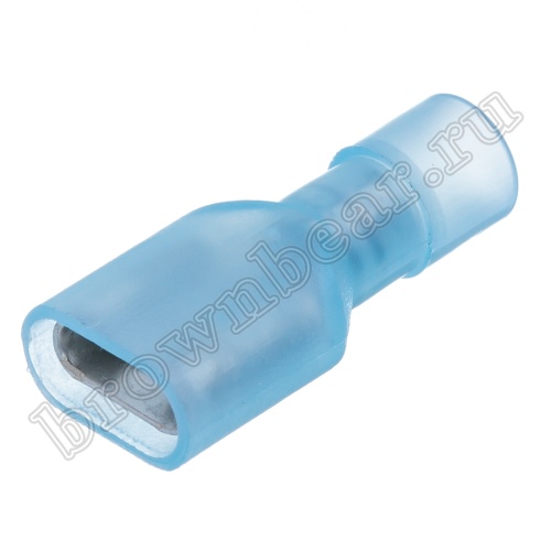 Клемма плоская обжимная 6.3 мм, гнездо на провод 1.5 - 2.5 мм², полностью изолированная под контакт 0.8 мм, кратно 100шт., РПИ-М TAI-2I8