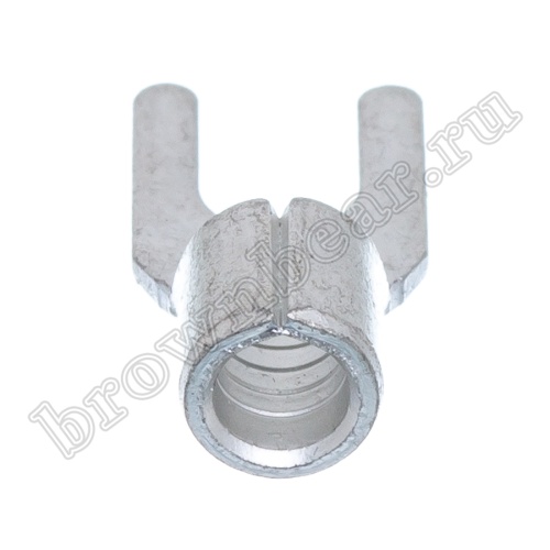 Клемма вилочная обжимная тип "U" 4.3 мм, на провод 4.0 - 6.0 мм², неизолированная, кратно 100шт. TY-5.5-4 фото 2