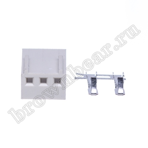 Разъем питания 3 контакта, гнездо на кабель, шаг 2.54 мм HU-3 фото 2