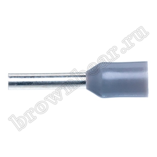 Кабельный наконечник штыревой втулочный изолированный НШВИ 8 мм, под опрессовку на провод 1.0 мм², упаковка 100шт. TIC-1.0-8 фото 3