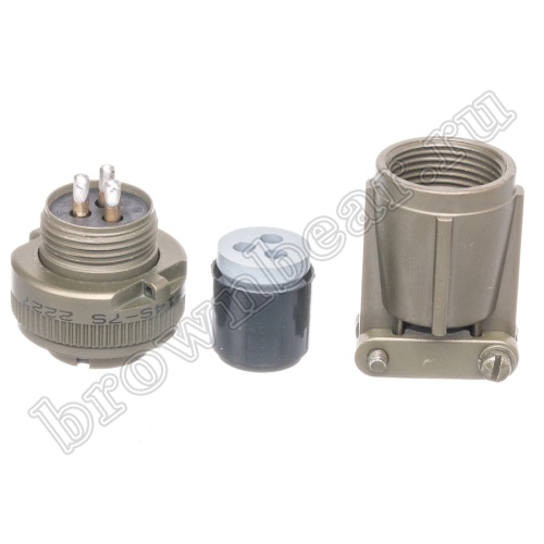 Разъём Amphenol серии MS, 3 контакта, розетка на кабель, тип 14S, резьбовой MS3106E-14S-7S фото 4